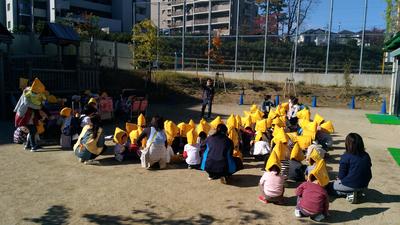 園庭へ避難
